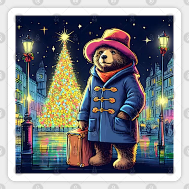 Charm and Cheer: Festive Paddington Bear Christmas Art Prints for a Whimsical Holiday Celebration! Magnet by insaneLEDP